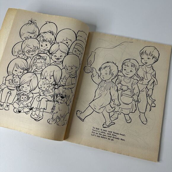 Vtg Peter Peter Pumpkin Eater Coloring Book Fairy Tales Nursery Rhymes Uncolored - Picture 4 of 9